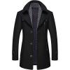imageCHARTOU Mens Stylish Scarf Single Breasted Wool Walker Coat Thick Winter Jacket6 ColorsBlack