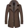 imageCHARTOU Mens Stylish Scarf Single Breasted Wool Walker Coat Thick Winter Jacket6 ColorsBrown