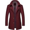 imageCHARTOU Mens Stylish Scarf Single Breasted Wool Walker Coat Thick Winter Jacket6 ColorsWine