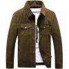 imageCHARTOU Mens Vintage ButtonFront Slim Fit Corduroy Denim JacketCoffee