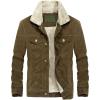 imageCHARTOU Mens Vintage ButtonFront Slim Fit Corduroy Denim JacketCoffeefleece