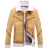imageCHARTOU Mens Winter Spread Collar Sherpa Lined Suede Leather Trucker Jacket CoatsCamel