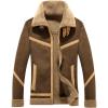 imageCHARTOU Mens Winter Spread Collar Sherpa Lined Suede Leather Trucker Jacket CoatsCoffee