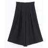 imageCHARTOU Womans Casual Loose Fit Stretched Waist Knee Length Wide Leg Culottes ShortsBlack