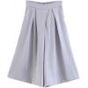 imageCHARTOU Womans Casual Loose Fit Stretched Waist Knee Length Wide Leg Culottes ShortsGrey