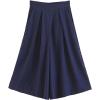 imageCHARTOU Womans Casual Loose Fit Stretched Waist Knee Length Wide Leg Culottes ShortsNavy Blue