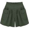 imageCHARTOU Womens Casual Summer Elastic Waist Wide Leg Beach Shorts Culottes with PocketsArmy Green