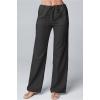 imageCHARTOU Womens Lightweight Drawstring Waist WideLeg Palazzo Yoga Beach PantsBlack