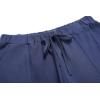 imageCHARTOU Womens Lightweight Drawstring Waist WideLeg Palazzo Yoga Beach PantsDark Blue