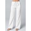 imageCHARTOU Womens Lightweight Drawstring Waist WideLeg Palazzo Yoga Beach PantsWhite