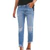 imageCHARTOU Womens Distressed Ripped Denim Jeans Cropped Capris PantsBlue