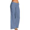 imageCHARTOU Womens Lightweight Drawstring Waist WideLeg Palazzo Yoga Beach PantsBlue