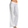 imageCHARTOU Womens Lightweight Drawstring Waist WideLeg Palazzo Yoga Beach PantsWhite