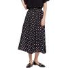 imageCHARTOU Womens Casual Contrast Polka Dot Chiffon Bohemia Swing Beach Midi ALine SkirtsBlack
