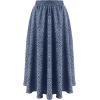 imageCHARTOU Womens Casual Contrast Polka Dot Chiffon Bohemia Swing Beach Midi ALine SkirtsBlue