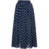 imageCHARTOU Womens Casual Contrast Polka Dot Chiffon Bohemia Swing Beach Midi ALine SkirtsNavy Blue