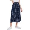 imageCHARTOU Womens Casual Contrast Polka Dot Chiffon Bohemia Swing Beach Midi ALine SkirtsNavy Blue