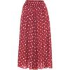 imageCHARTOU Womens Casual Contrast Polka Dot Chiffon Bohemia Swing Beach Midi ALine SkirtsRed