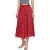 imageCHARTOU Womens Casual Contrast Polka Dot Chiffon Bohemia Swing Beach Midi ALine SkirtsRed