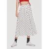 imageCHARTOU Womens Casual Contrast Polka Dot Chiffon Bohemia Swing Beach Midi ALine SkirtsWhite