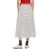 imageCHARTOU Womens Casual Contrast Polka Dot Chiffon Bohemia Swing Beach Midi ALine SkirtsWhite