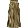 imageCHARTOU Womens Premium Metallic Shiny Shimmer Accordion Pleated Long Maxi SkirtGold
