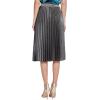 imageCHARTOU Womens Premium Metallic Shiny Shimmer Accordion Pleated Long Maxi SkirtSilverknee Length