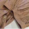 imageCHARTOU Womens Silky Lustrous Elastic Waist Pleated Accordion Midi Long SkirtsBrown