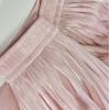 imageCHARTOU Womens Silky Lustrous Elastic Waist Pleated Accordion Midi Long SkirtsPink