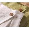 imageCHARTOU Womens Summer Linen Elastic Back Buttoned Swing Midi A Line SkirtLight Green