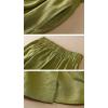 imageCHARTOU Womens Summer Linen Elastic Back Buttoned Swing Midi A Line SkirtLight Green