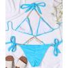 imageCHARTOU Womens Trendy 2 Piece Triangle Bikini Set Rhinestone Halter Bathing Suit Swimsuit