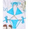 imageCHARTOU Womens Trendy 2 Piece Triangle Bikini Set Rhinestone Halter Bathing Suit Swimsuit