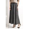 imageCHARTOU Womens Winter Reversible Stretchy Waist Knitted A Line Pleated Midi SkirtGrey