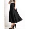 imageCHARTOU Womens Winter Reversible Stretchy Waist Knitted A Line Pleated Midi SkirtGrey