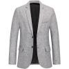imageCHARTOU Mens Regular Fit 2 Button Tailored Business Blazer Lightweight Jacket Suit CoatGrey