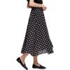 imageCHARTOU Womens Casual Contrast Polka Dot Chiffon Bohemia Swing Beach Midi ALine SkirtsBlack