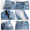 imageCHARTOU Womens Slim Fit Vintage Hipster Frayed Tassel Distressed Midi Denim Skirt 4Blue