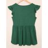 imageCHARTOU Womens Comfy V Neck Flutter Sleeve High Waist Flowy Tunic Tee Shirt TopsGreen