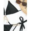 imageCHARTOU Womens Trendy 2 Piece Triangle Bikini Set Rhinestone Halter Bathing Suit SwimsuitBlack