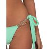 imageCHARTOU Womens Trendy 2 Piece Triangle Bikini Set Rhinestone Halter Bathing Suit SwimsuitGreen