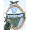imageCHARTOU Womens Trendy 2 Piece Triangle Bikini Set Rhinestone Halter Bathing Suit SwimsuitGreen2
