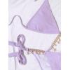 imageCHARTOU Womens Trendy 2 Piece Triangle Bikini Set Rhinestone Halter Bathing Suit SwimsuitPurple