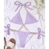 imageCHARTOU Womens Trendy 2 Piece Triangle Bikini Set Rhinestone Halter Bathing Suit SwimsuitPurple