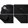 imageCHARTOU Mens Thicken Single Breasted Quilted Wool Blend Long Pea Coat OvercoatBlack