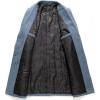 imageCHARTOU Mens Thicken Single Breasted Wool Blend Pea Coat Quilted Topcoat OvercoatBlue