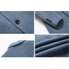 imageCHARTOU Mens Thicken Single Breasted Wool Blend Pea Coat Quilted Topcoat OvercoatBlue