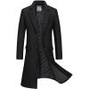 imageCHARTOU Mens Thicken Single Breasted Quilted Wool Blend Long Pea Coat OvercoatBlack