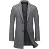 imageCHARTOU Mens Thicken Single Breasted Wool Blend Pea Coat Quilted Topcoat OvercoatGrey