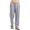 imageCHARTOU Mans Summer Casual Stretched Waist Loose Fit Linen Beach PantsGrey